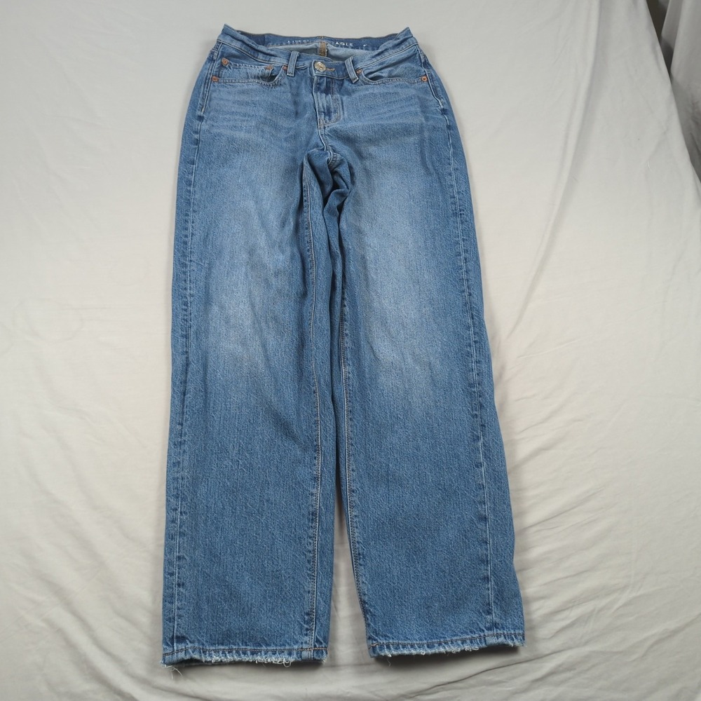 American Eagle Jeans Womens 6 Blue Short Baggy Loose Casual Relaxed